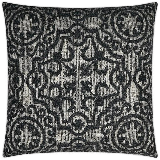 Linz Traditional Black Grey Large Throw Pillow Insert