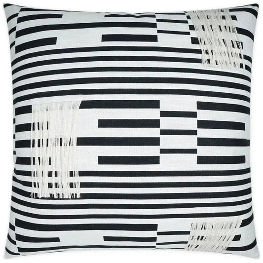 Loose Ends Textured Black Large Throw Pillow Insert