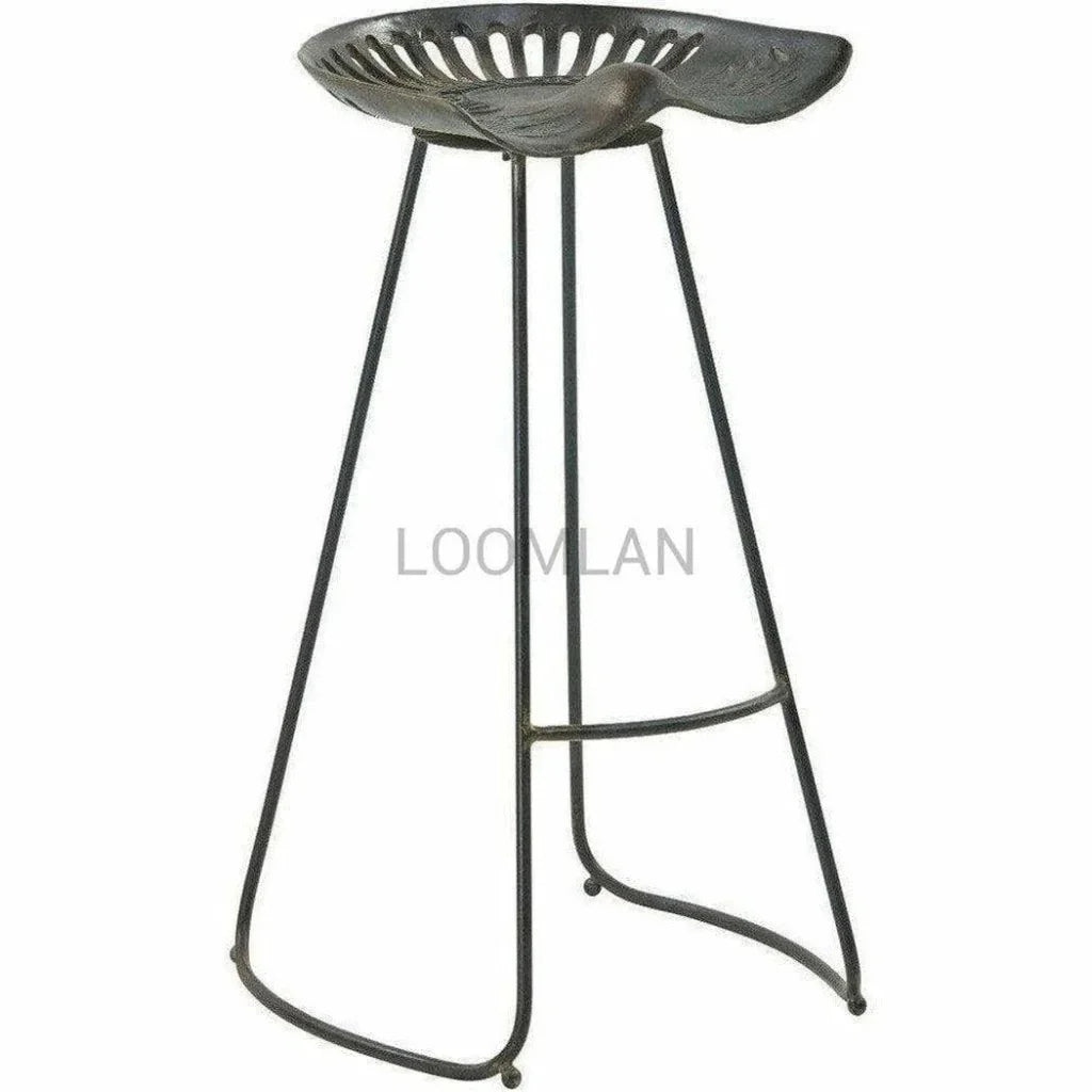 Lyri Antiqued Dining Tractor Bar Stool