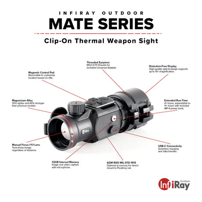 iRay Mate MAH50 | 50mm Clip-On Thermal w/ 2400 Yard Range