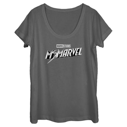 Women's Marvel Black and White Scoop Neck T-Shirt