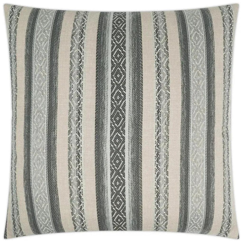 Macaroon Stripes Mist Grey Large Throw Pillow Insert