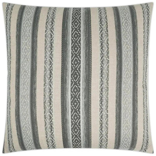 Macaroon Stripes Mist Grey Large Throw Pillow Insert