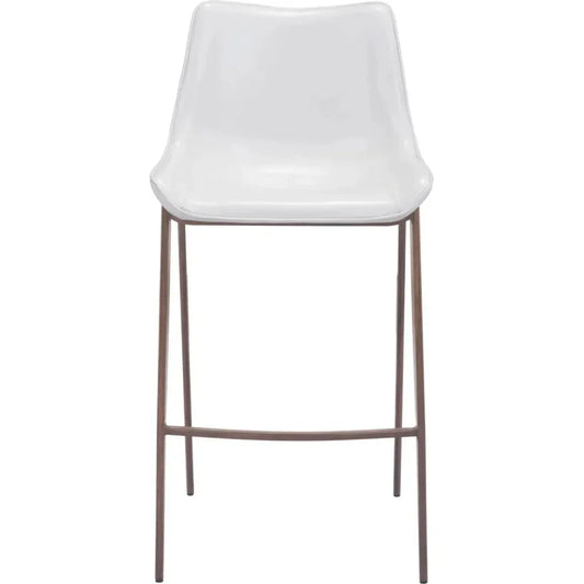 Magnus Bar Chair (Set of 2) White & Walnut