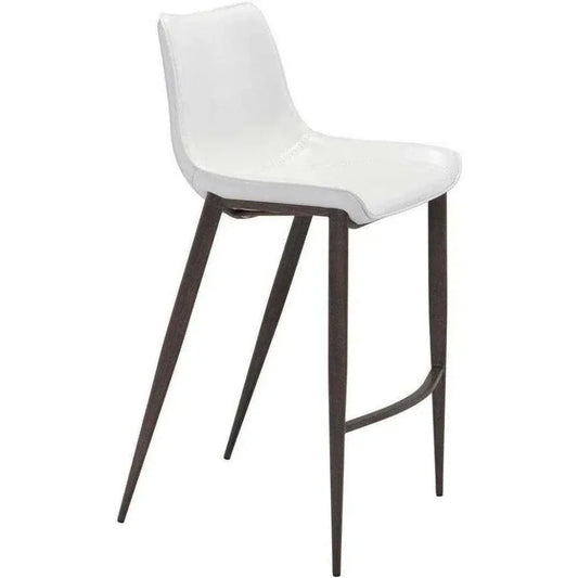 Magnus Bar Chair (Set of 2) White & Walnut