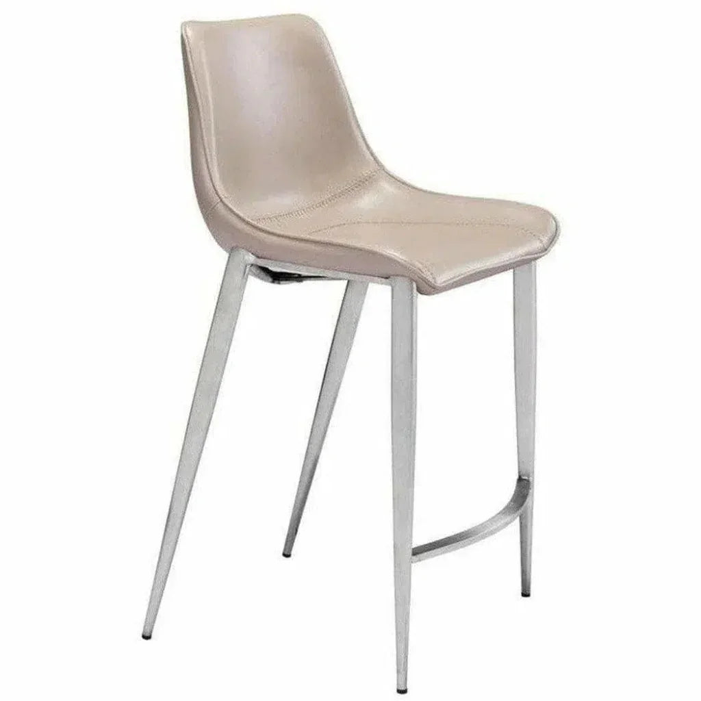 Magnus Counter Stool 2PC Gray & Silver