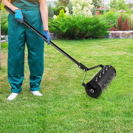 18/21 Inch Manual Lawn Aerator with Detachable Handle