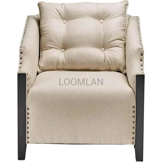 Marveth Hand Panels Club Chair with Throw Pillow