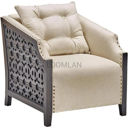 Marveth Hand Panels Club Chair with Throw Pillow