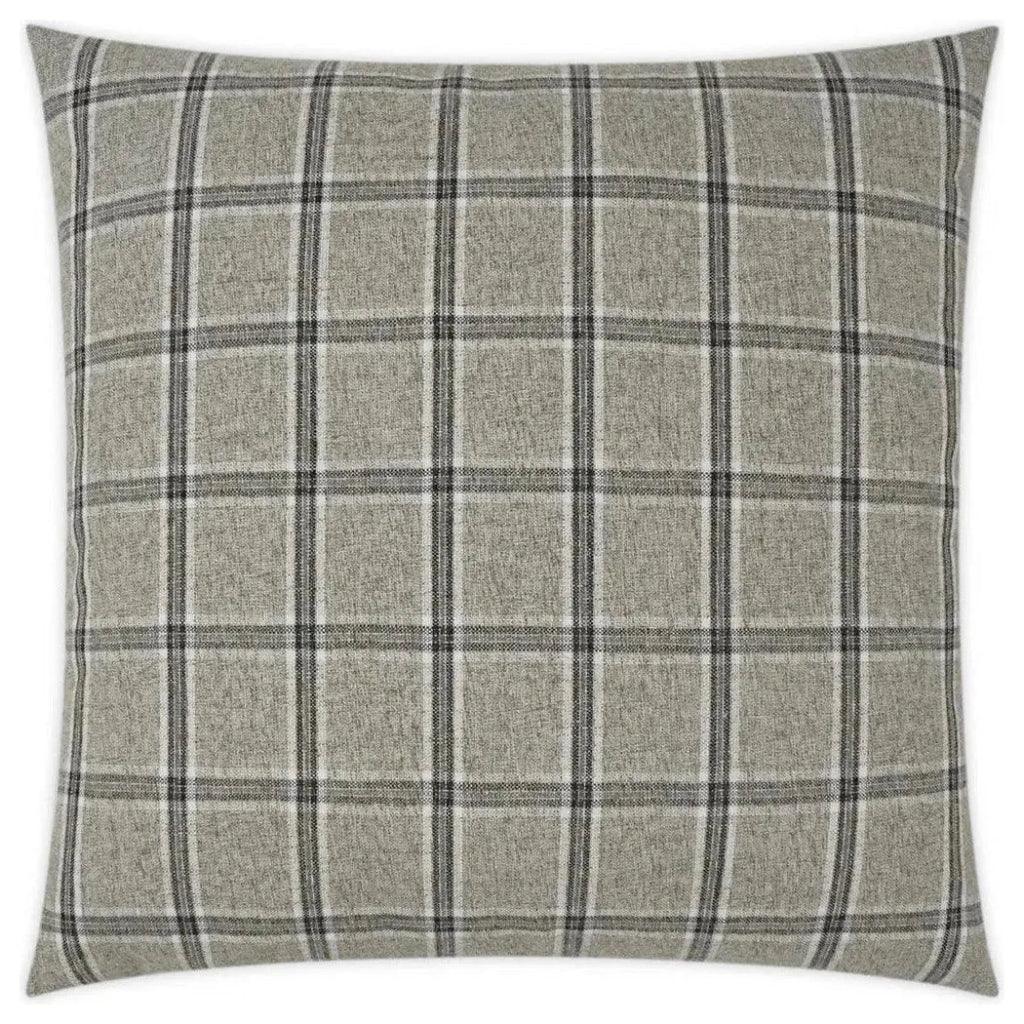 Mayfair Zinc Plaid Check Grey Large Throw Pillow Insert