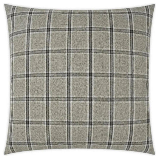 Mayfair Zinc Plaid Check Grey Large Throw Pillow Insert