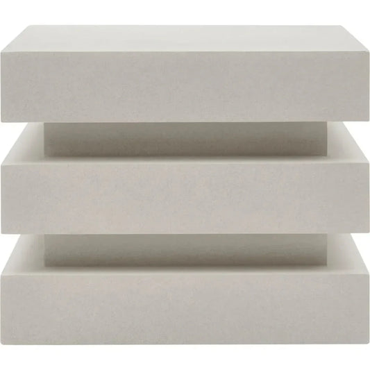 Meditation Block Short - White Outdoor End Table