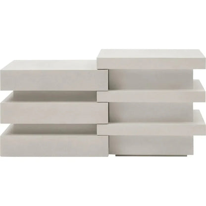 Meditation Block Tall - White Outdoor Accent Table