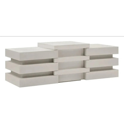 Meditation Block Tall - White Outdoor Accent Table