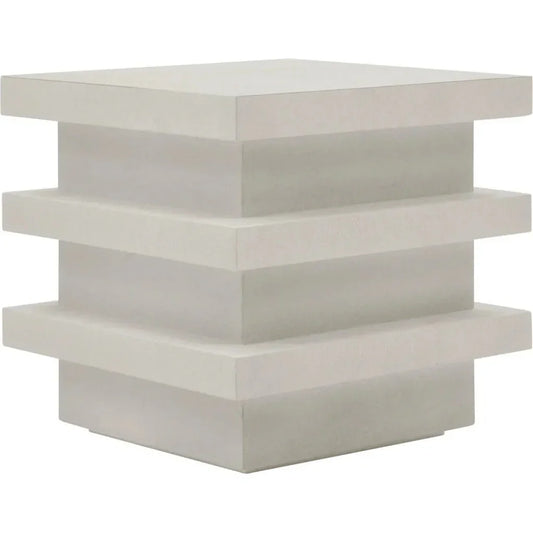 Meditation Block Tall - White Outdoor Accent Table