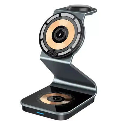 3 in 1 Transparent 15W Magnetic Wireless Charger Pad holder