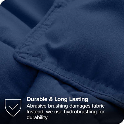 King/Cal King size Super Soft Down Alternative Comforter Set in Navy Blue