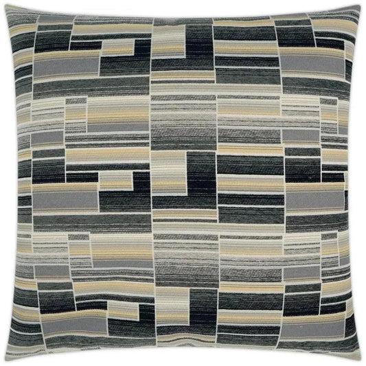 Naman Abstract Black Yellow Large Throw Pillow Insert