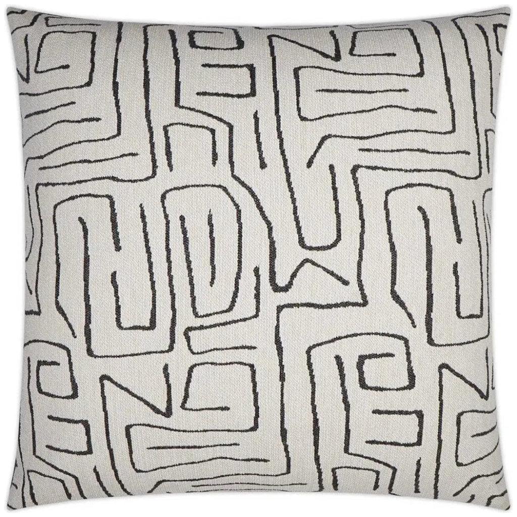 Novato Abstract White Black Large Throw Pillow Insert