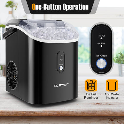 Nugget Countertop Ice Maker with Soft Chewable Pellet Ice-Black