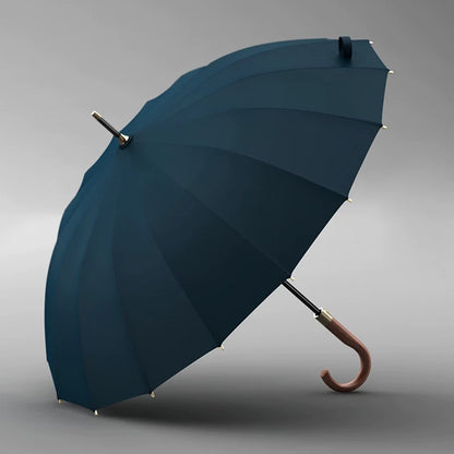 16 Bones Wooden Handle Classy Retro Style Gentleman Minimalist Umbrella