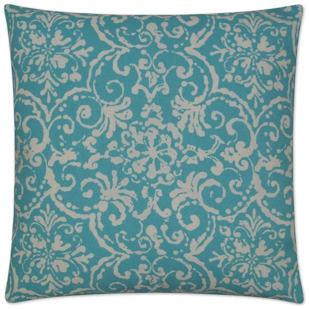 Outdoor Print Affair Pillow - Turquoise