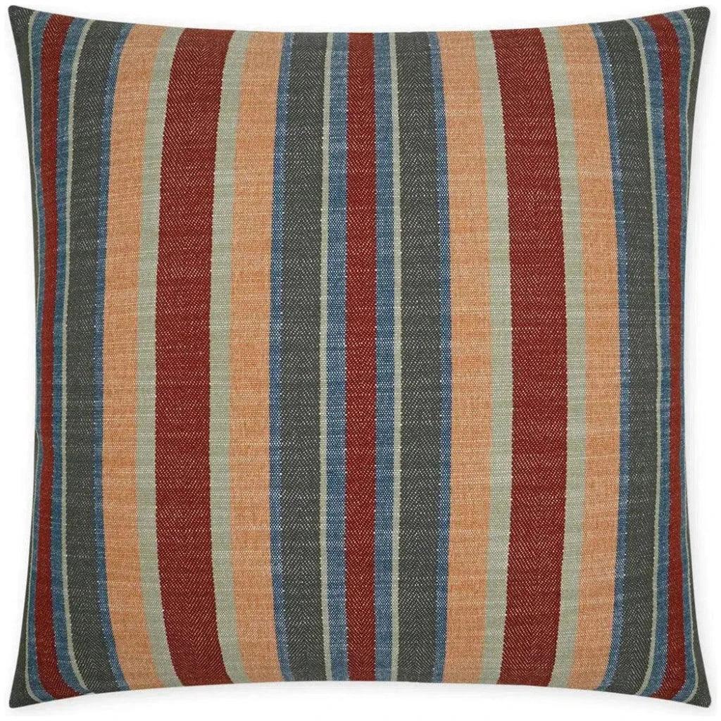 Ponce Lodge Western Chic Stripes Red Large Throw Pillow