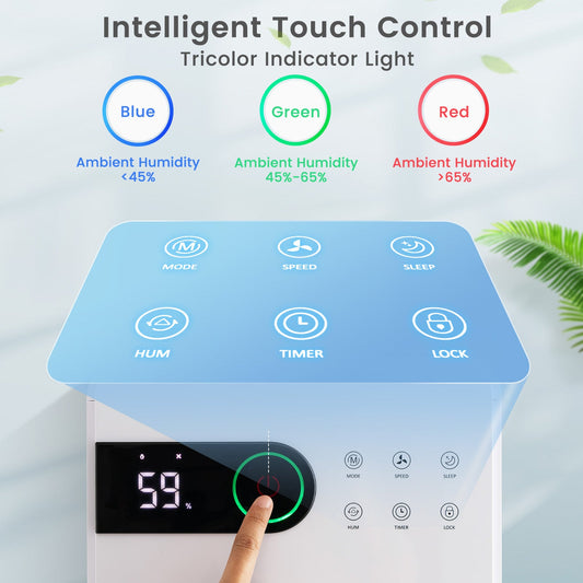 32 Pints Dehumidifier with Sleep Mode and 24H Timer for Home Basement-White