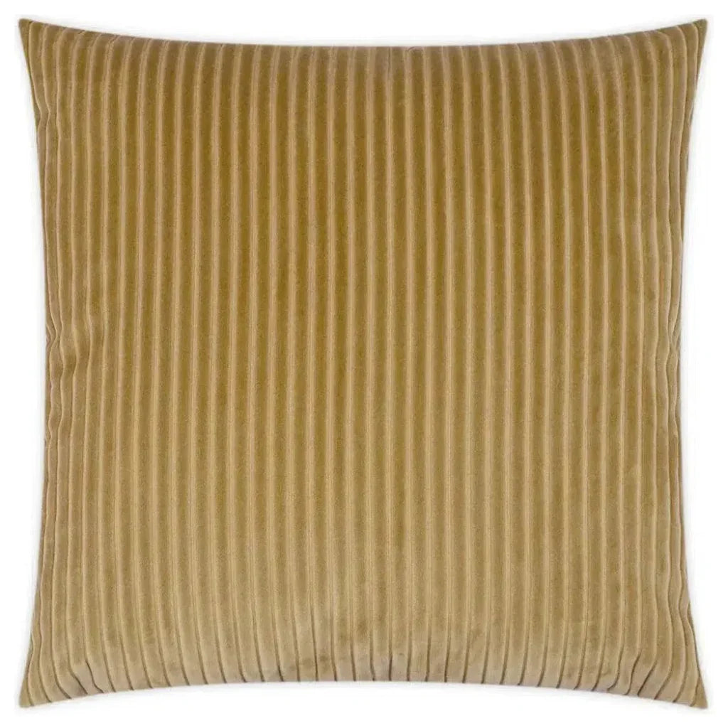 Postrio Dijon Solid Stripes Yellow Large Throw Pillow