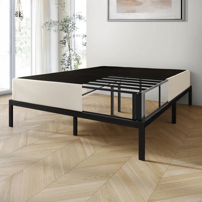 Queen size 7.8-inch Metal Frame Box-Spring Foundation for Mattress with Cover