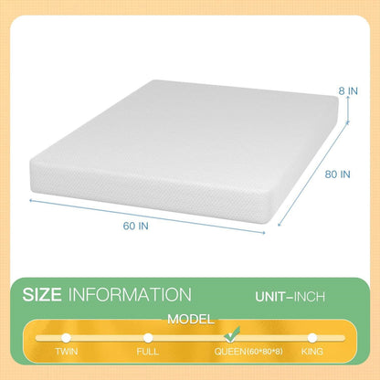 Queen size 8-inch Thick Medium Firm Cool Gel Memory Foam Mattress