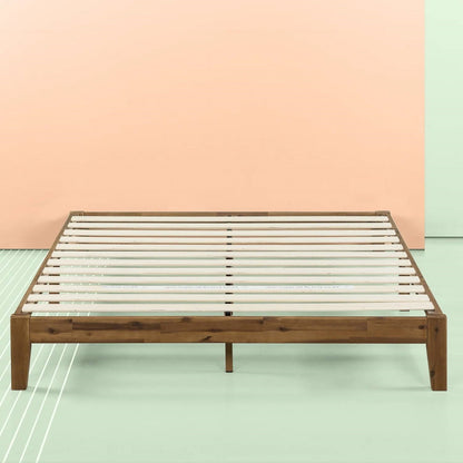 Queen Simple Modern Solid Wood Platform Bed Frame - 700 lb. Weight Capacity