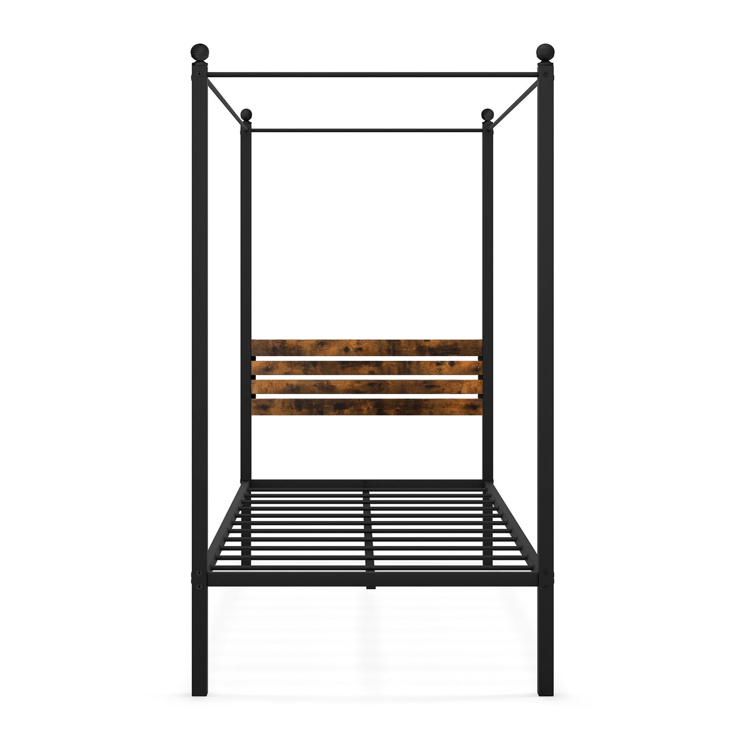 Queen Size Canopy Bed Frame with Under Bed Storage