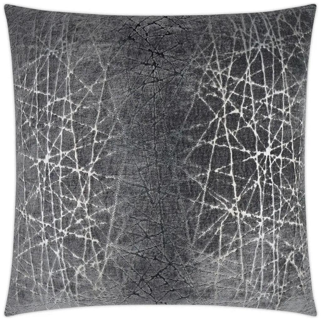 Questa Glam Abstract Grey Silver Large Throw Pillow