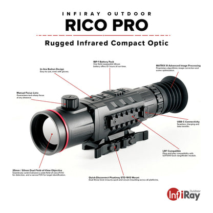 iRay Rico Pro | 640 Variable 25/50mm Thermal Weapon Sight