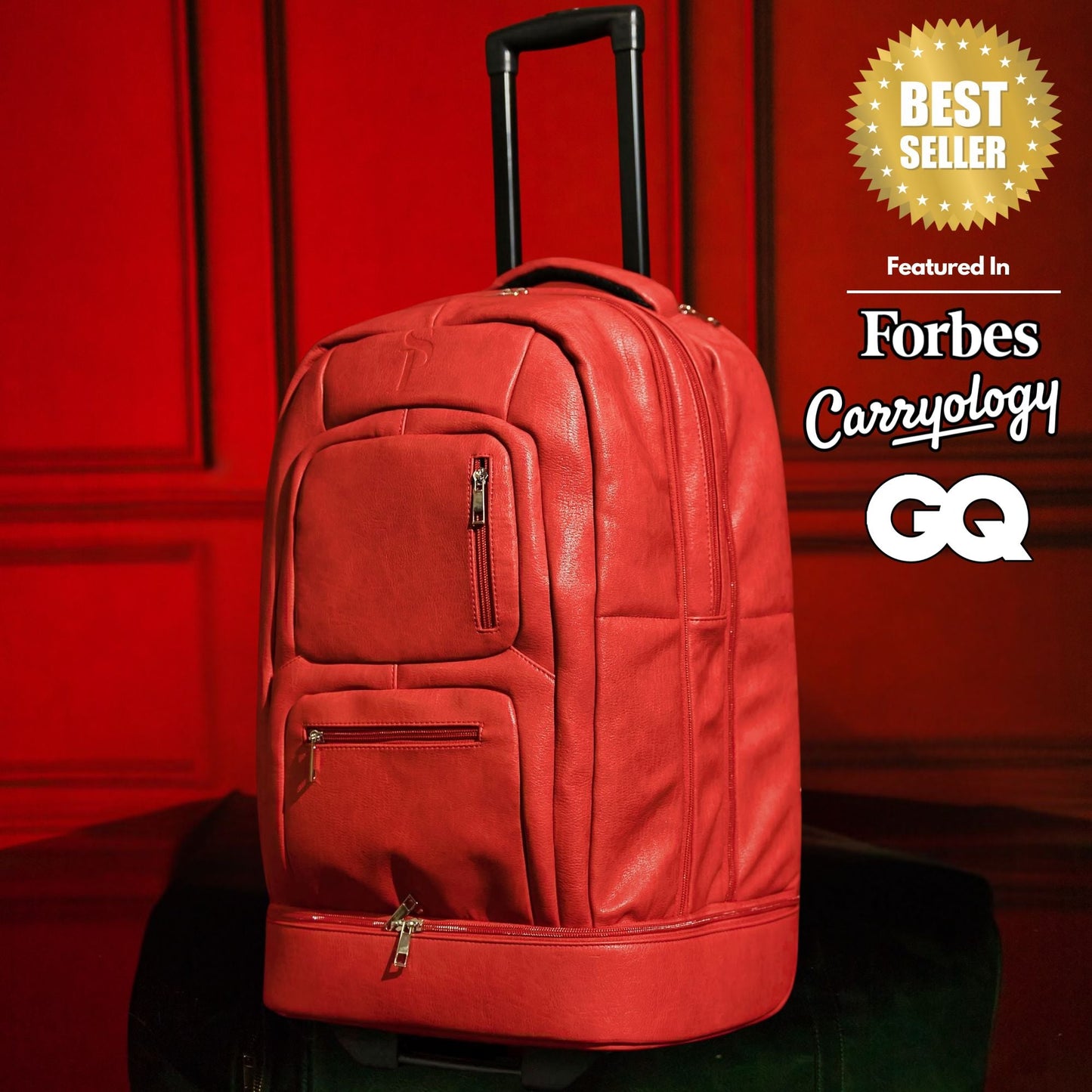 Red Leather Carry-On Roller Bag (Only 150 Made)