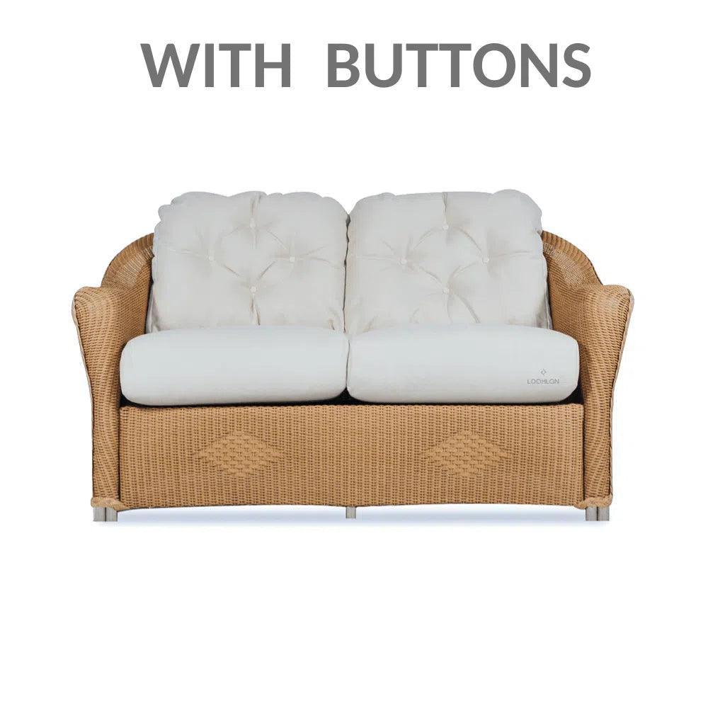 Reflections Wicker Glider Loveseat with Sunbrella Cushions