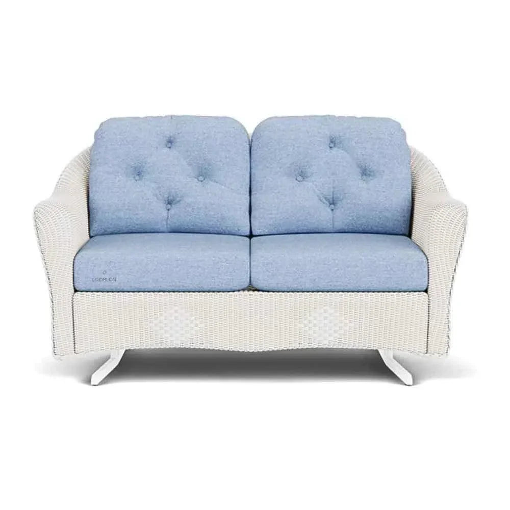 Reflections Wicker Glider Loveseat with Sunbrella Cushions