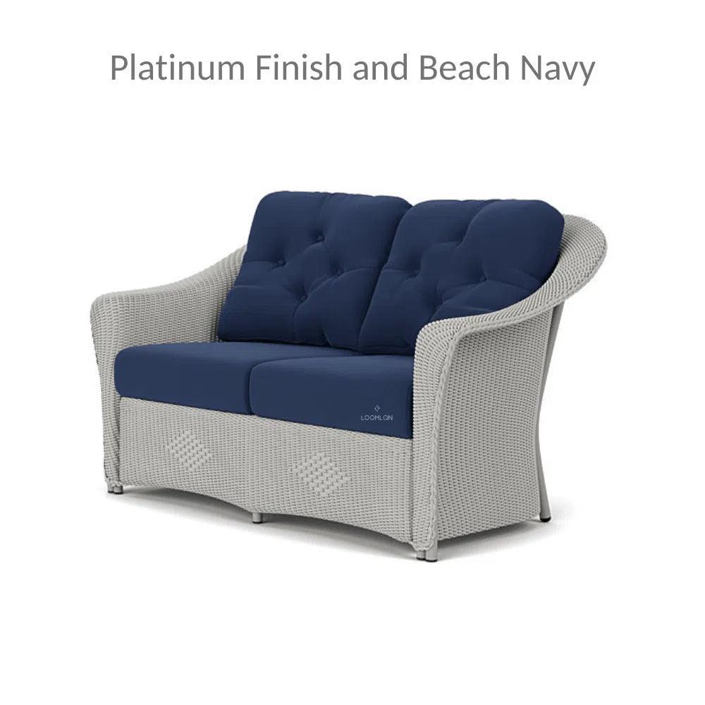 Reflections Wicker Loveseat with Sunbrella Cushions