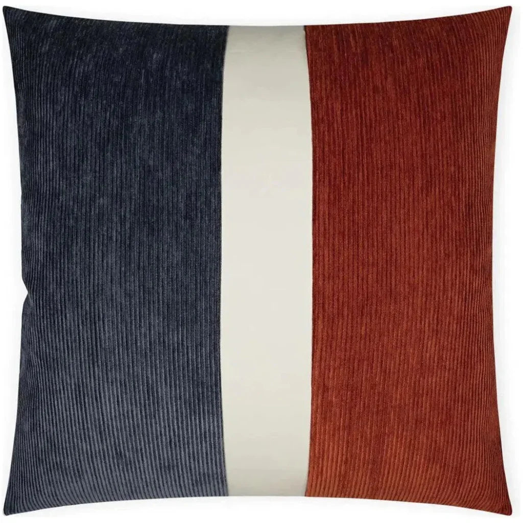 Ridges Band Color Block Slate Red Large Throw Pillow