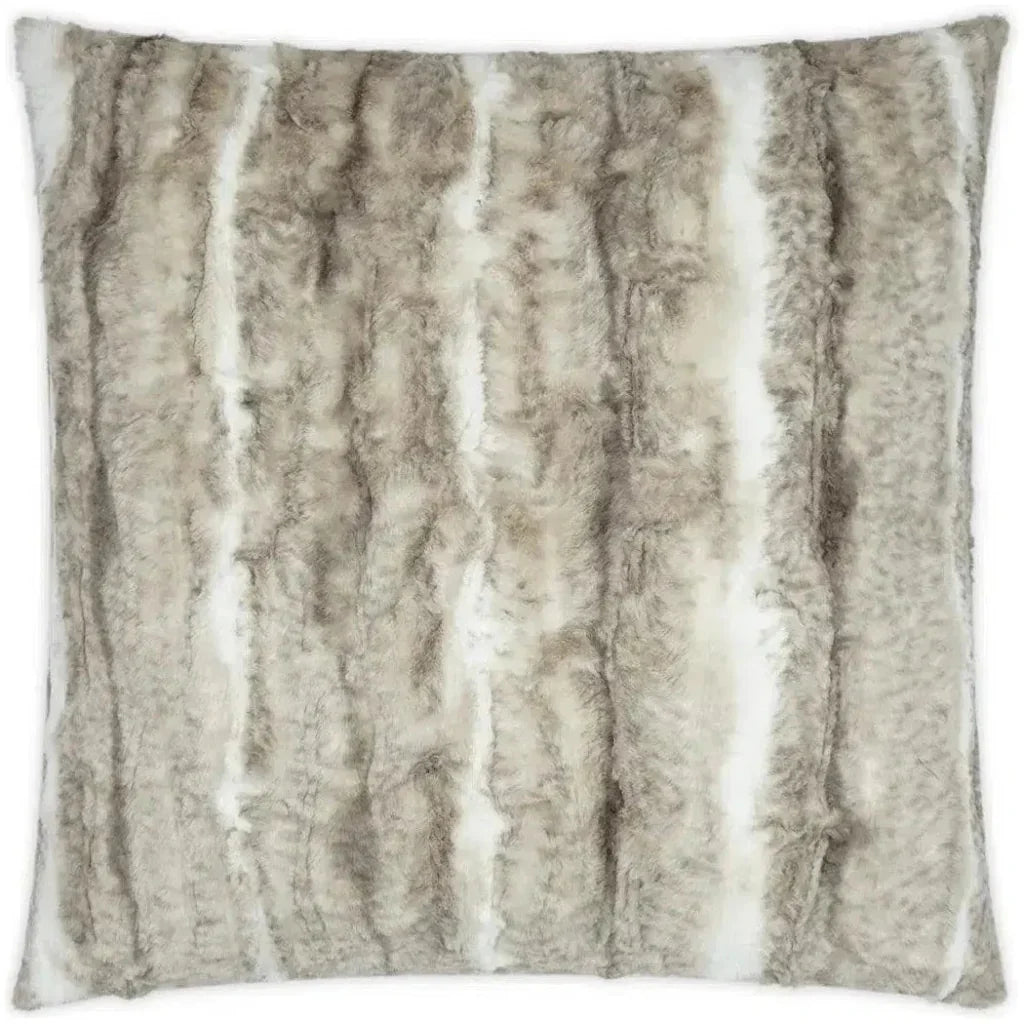 Roar Faux Fur Animal Taupe Large Throw Pillow Insert