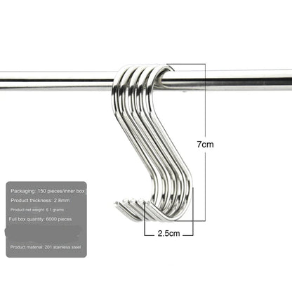 Stainless Steel S Hooks with Sharp Tip Utensil Meat Clothes Hanger Hanging Hooks for Butcher Shop Kitchen Baking Tools
