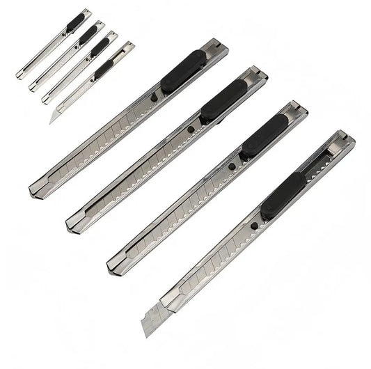 15pcs Stainless Steel Portable Utility Knife Retractable Utility Knife   Hobby Knife Box Cutter Perfect For Cutting At Home