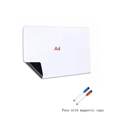 1Pc Flexible Magnetic Whiteboard Stickers A3+A4 with Erasable Markers Refrigerator Memo Board for Kitchen Grocery List