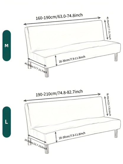 Printed Sofa Bed Cover Stretch Armless Sofa Cover Spandex Dust-Proof Furniture Protector For Bedroom, Hotel, and Home Decor