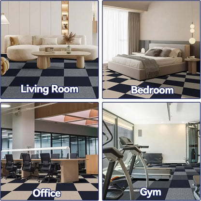 30x30CM DIY Self Adhesive Carpet Floor Tiles Sticker Square Rugs Peel And Stick Mat Flooring For Kitchen Home Decor Carpets ﻿
