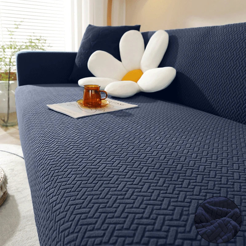Jacquard Elastic Sofa Cover For Living Room Slipcovers Stretch Polar Fleece Armchair Protector L Shaped Sofa 1/2/3/4 Seater Home