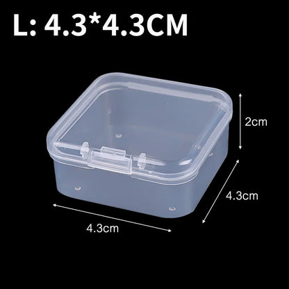 60/6PCS Mini Storage Box Transparent Plastic Jewelry Storage Box Container Portable Earring Ring Earplugs Packaging Storage Case