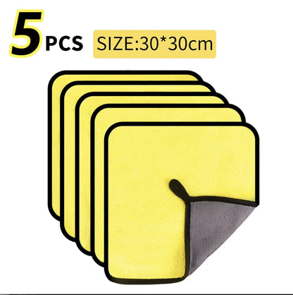 3/5/10Pcs Car Wash Microfiber Towel 30*30CM / 30*60cm Car Cleaning Drying Cloth  Care Cloth Car Wash Towel  Kitchen Towel