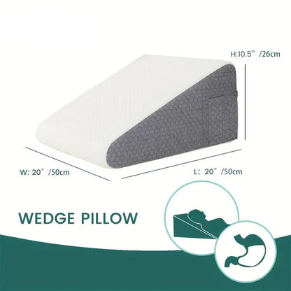 Bed Wedge Pillow for Sleeping, Soft Memory Foam Top, Triangle Pillow Wedge, Body Positioners for Leg Elevation, Snoring Relief